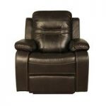 Barney Recliner Sofa Chair In Brown Faux Leather