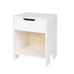 Fusion Wooden Bedside Cabinet In White Pine With 1 Drawer