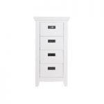 Capiz Chest of Drawers In White Pine With 4 Drawers