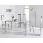 Torino Dining Table In Clear And Frosted Glass