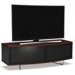 Avitus TV Stand In Black Gloss And Walnut Top and Bottom Panel