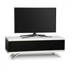 Cubic TV Stand In Black Gloss With White Top And Bottom Panel