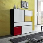 Danish Glass Highboard In Multicolour With 4 Doors