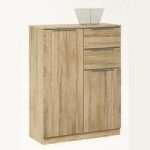 Bayern Chest Of Drawers In Brushed Oak With 2 Doors 2 Drawers
