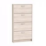 Osaka Tall Shoe Storage Cabinet In Acacia With 4 Flap Doors