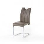 Riva1 Dining Chair In Taupe Faux Leather With Handle Hole