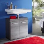 Britton Vanity Cabinet In Sardegna Smoke Silver With 2 Doors