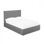 Rother Standard Double Bed In Upholstered Grey Fabric