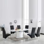 Clintock High Gloss Dining Table And 6 Vesta Black Chairs