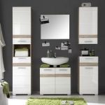 Eterno Bathroom Furniture Set In Oak And White High Gloss