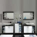 Forum Bathroom Set 1 In Smoke Silver Gloss White Fronts And LED