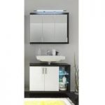 Forum Bathroom Set 3 In Smoke Silver Gloss White Fronts And LED