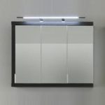 Forum Wall Mirror Cabinet In Smoky Silver High Gloss Fronts LED