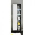 Forum Wall Mount Cupboard In Smoky Silver High Gloss Fronts LED