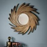 Abbyson Sunburst Swirl Wall Mirror In Gold