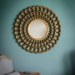 Roberto Contemporary Wall Mirror Round In Gold