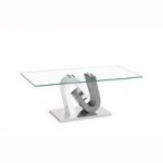 Barcelona Glass Coffee Table In Grey And White High Gloss