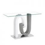 Barcelona Glass Console Table In Grey And White High Gloss