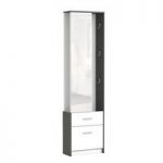 Alfred Mirrored Hallway Stand In Pearl White And Graphite Grey