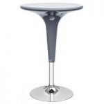 Coulter Bar Table Round In Grey ABS With Chrome Base