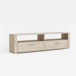 Chase Wooden TV Stand In Brushed Oak With 2 Drawers