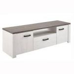 Canton Wooden TV Stand In Prata Oak And Anderson White Pine