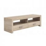 Veneto Wooden TV Stand In Brushed Oak With 2 Drawers