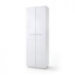 Canberra Hallway Wardrobe In White High Gloss And Glass Top