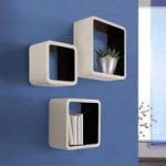 Barcelona Set of 3 Wall Mounted Shelves In White And Black