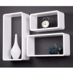 Tribeca Set of 3 Wall Mounted Shelves In White