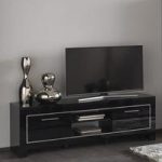 Lorenz Medium TV Stand In Black High Gloss With 2 Doors
