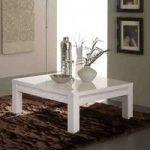 Gloria Coffee Table Square In White Gloss With Crystal Details