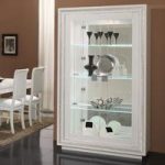 Gloria Wide Display Cabinet In White Gloss Crystal And LED