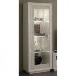 Gloria Display Cabinet In White Gloss With Crystals And LED