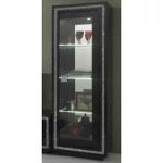 Gloria Display Cabinet In Black Gloss With Crystals And LED