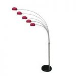 Kepler Floor Lamp In Red With Chrome Plated Marble Base