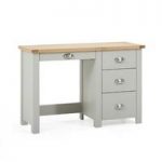 Platina Wooden Single Pedestal Dressing Table In Oak And Grey