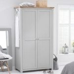 Platina Wooden Wardrobe In Grey And Oak With 2 Doors