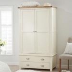 Platina Wardrobe In Cream And Oak With 2 Doors 2 Drawers