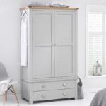 Platina Wardrobe In Grey And Oak With 2 Doors 2 Drawers