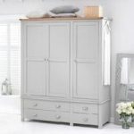 Platina Large Wardrobe In Grey And Oak With 3 Doors