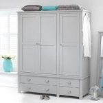 Platina Large Wardrobe In Grey With 3 Doors And 4 Drawers