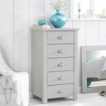 Platina Tall Chest Of Drawers In Grey With 5 Drawers