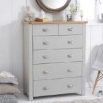 Platina Wooden Chest Of Drawers In Grey And Oak With 6 Drawers
