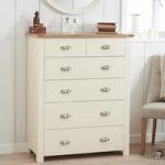 Platina Wooden Chest Of Drawers In Cream And Oak With 6 Drawers