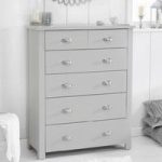 Platina Wooden Chest Of Drawers In Grey With 6 Drawers