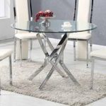 Daytona Dining Table Round In Clear Glass With Chrome Legs