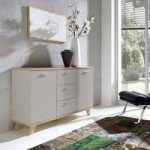 Bowen Sideboard In Stone Grey And Oak With 2 Doors And 3 Drawers
