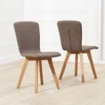 Javelin Dining Chairs In Brown Fabric In A Pair
