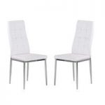 Cosmo Dining Chair In White Faux Leather in A Pair